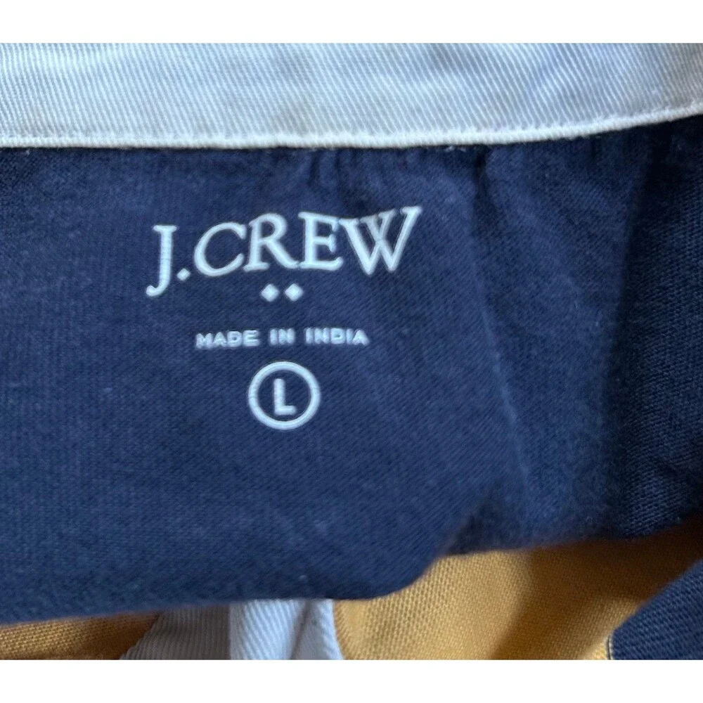 J. Crew Knit Rugby Polo Sweater, Yellow/Navy/Cream, Men’s